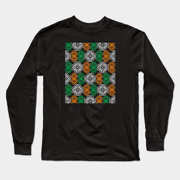 Pattern Irish shamrock Long Sleeve T-Shirt by Kenizio 